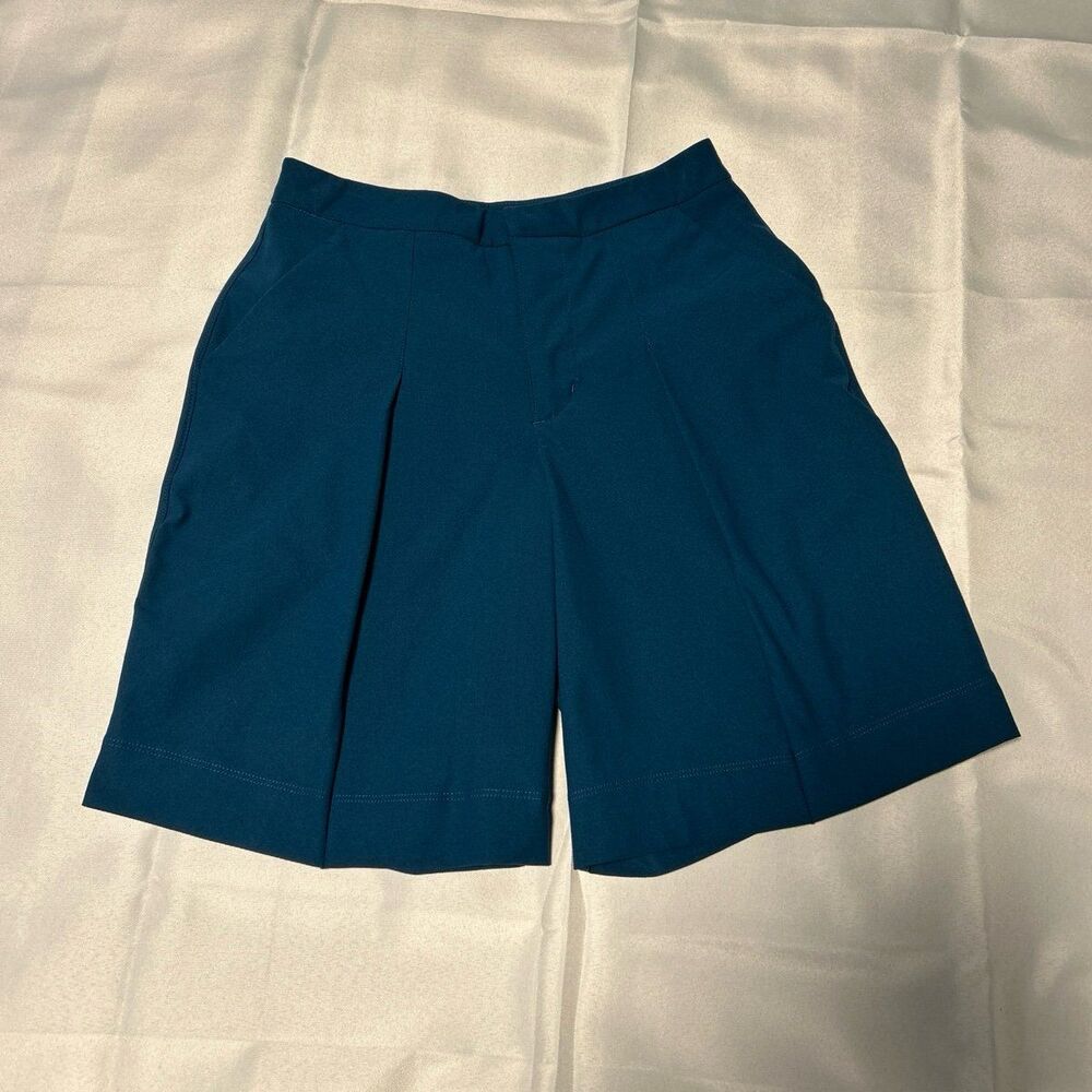 Lululemon Teal Turquoise Pleated Front Shorts 2 Long Story Short